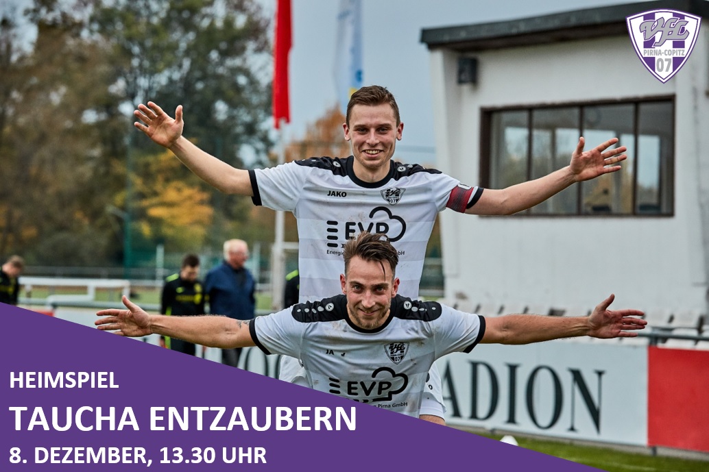 Willkommen zum Heimspiel! Am 8. Dezember, 13.30 Uhr, empfängt Pirna die SG Taucha. Grafik: VfL/rz