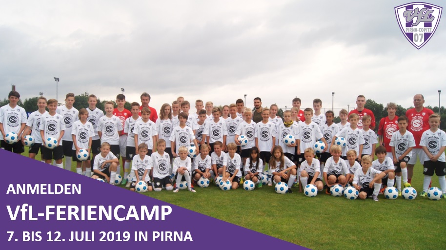 Jetzt für das VfL-Feriencamp 2019 in Pirna anmelden. Grafik: VfL/rz