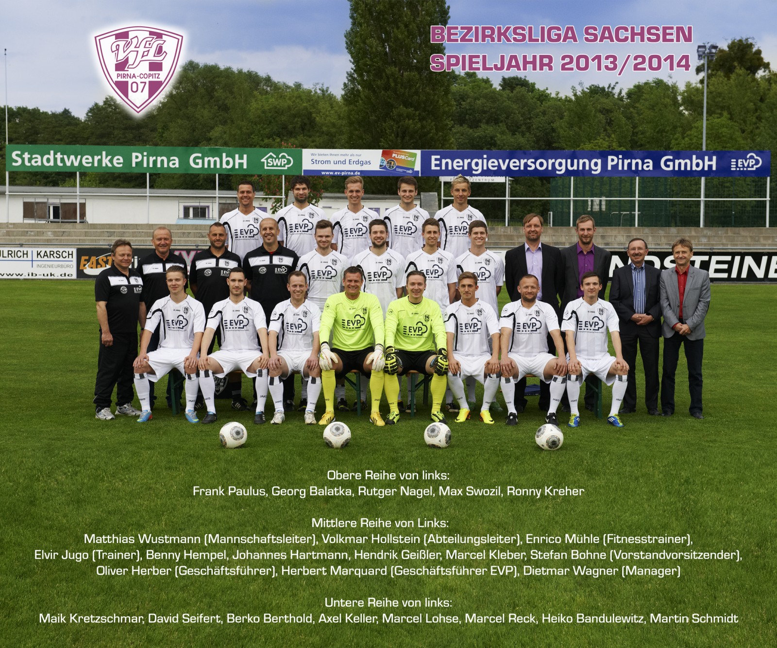 Bezirksliga 2013/2014: Das Team des VfL Pirna-Copitz. Foto: VfL