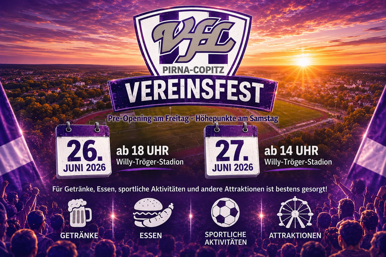 Der VfL Pirna-Copitz lässt eine Tradition wieder aufleben und lädt zum großen Vereinsfest ein. Grafik: VfL/md