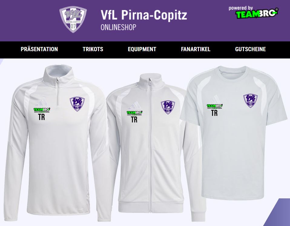 Der VfL-Onlineshop wird gemeinsam mit „Teambro ATS“ umgesetzt. Screenshot: VfL