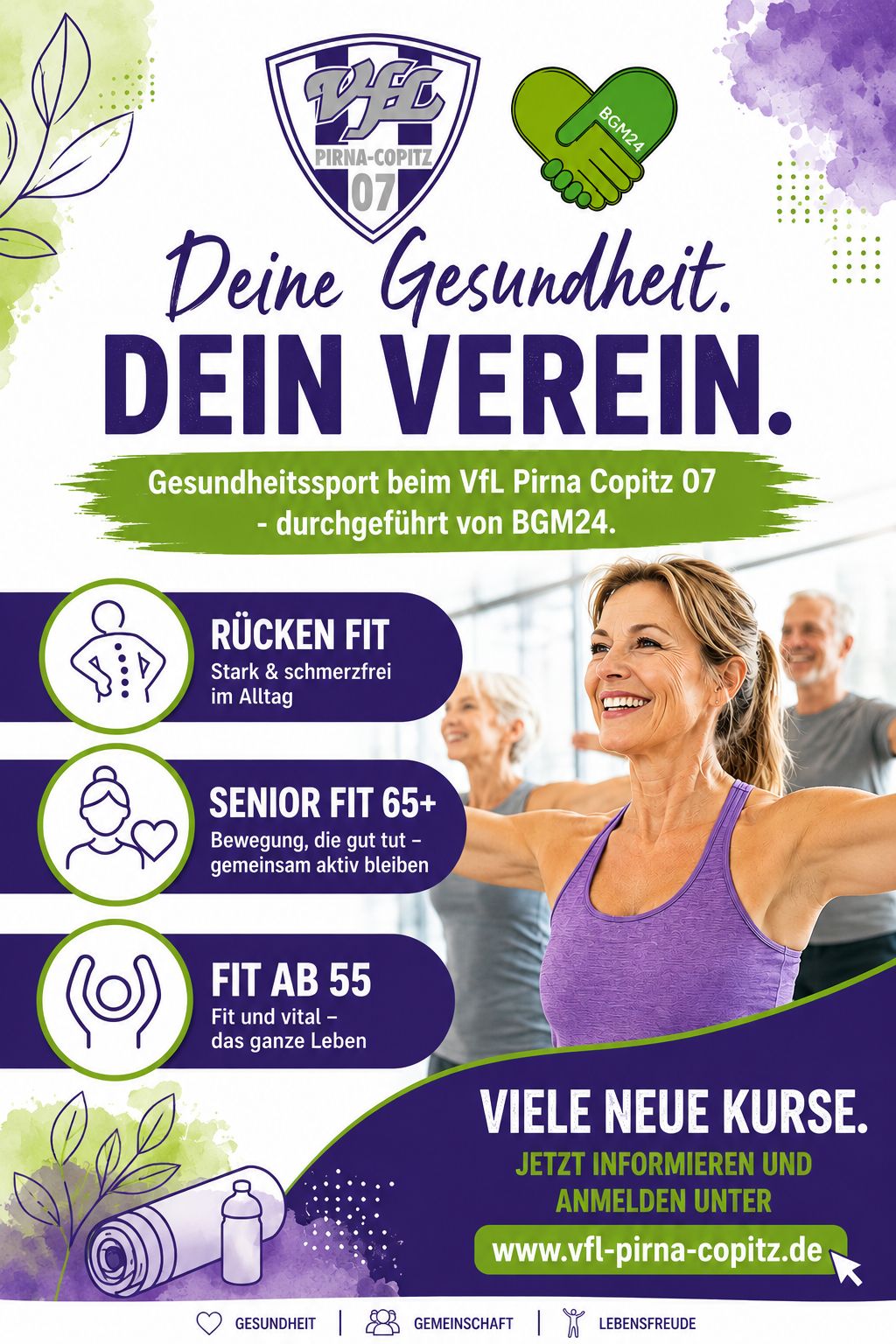 Viele Vorteile für das eigene Wohlbefinden - das Angebot im Gesundheitssport des VfL. Grafik: VfL/md