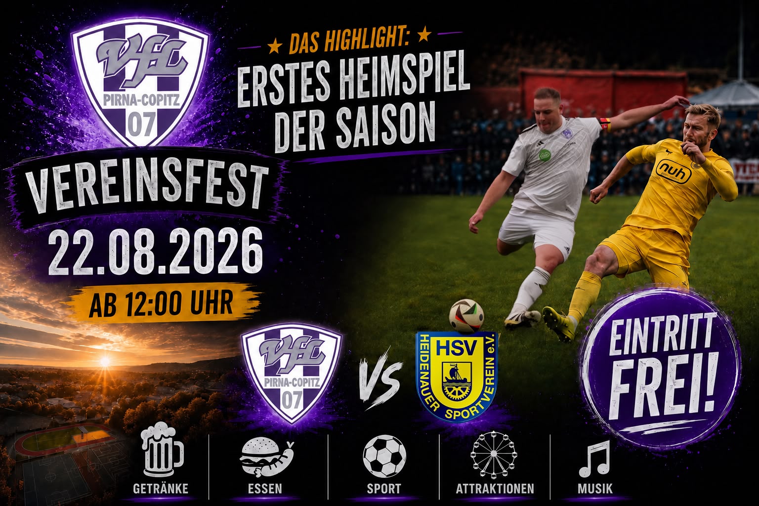 Der VfL Pirna-Copitz lässt eine Tradition wieder aufleben und lädt zum großen Vereinsfest ein. Grafik: VfL/md
