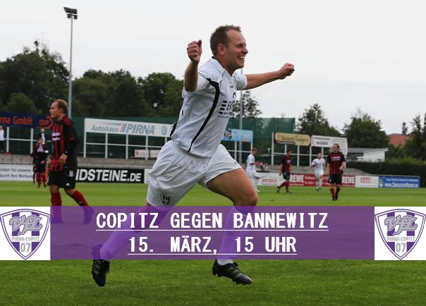 VfL Pirna-Copitz gegen Bannewitz am 15. März, 15 Uhr.