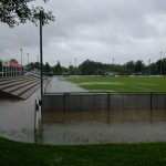 Das Hochwasser 2013 sucht die gesamte Sportanlage des VfL Pirna-Copitz heim. Foto: VfL/hb