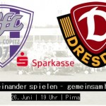 Das Plakat zum Spiel zwischen Pirna-Copitz und Dynamo Dresden.