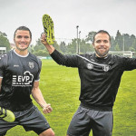 Rocken jeden Gegner: die VfL-Spieler Stefan Höer (li.) und Eric Prentki. Foto: Marko Förster