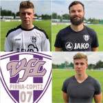 Verstärkung im Dreierpack: Benjamin Langhof (o.l.), Ronald Wolf (o.r.) und Leon Walter (u.r.) wechseln zum VfL Pirna. Fotos: VfL/rz