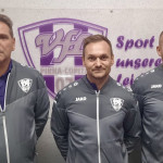 Das VfL-Trainerteam: André Heinisch (Mi.) fungiert als Chefcoach, Heiko Bandulewitz (re.) ist sein Co-Trainer und Tino Schutz (li.) arbeitet als Torwartcoach. Foto: VfL/nd