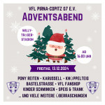 Der VfL Pirna-Copitz lädt am Freitag, den 13. Dezember 2024, zum großen und weihnachtlichen Adventsabend ein. Grafik: VfL/ms