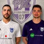 Die Stürmer Yannick Yoldas (li.) und Lukas Hanisch wechseln zum VfL Pirna-Copitz. Fotos: VfL/jd
