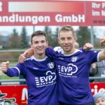 Torjäger unter sich: Die beiden Pirnaer Martin Schmidt (li.) und Ronny Kreher. Foto: Marko Förster