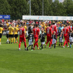 Einlaufen vor toller Kulisse: Dynamo Dresden testet gerne im Willy-Tröger-Stadion. Foto: www.denistrapp.de