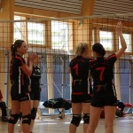 VfL-Volleyball-Damen: Sandra Günther (6), Susann Strangalies (1), Kerstin Flemming (7)