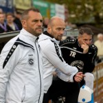 Gutes Trio: VfL-Trainer Däbritz (Mi.), Assistent Mühle (li.) und Torwartcoach Schutz (re.). Foto: Marko Förster