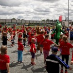 &quotWarm-Up" für das Kinderturnfest im Pirnaer Willy-Tröger-Stadion.