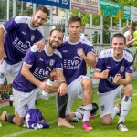 Vier für Fünf: Die VfL-Spieler Richard Lätsch (v. li. n. re.), Christoph Hartmann, Marius Riedel und Martin Schmidt trafen beim 5:2-Sieg gegen Riesa. Foto: Marko Förster