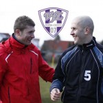 VfL-Pressesprecher Ronny Zimmermann (li.) im Gespräch mit Trainer Elvir Jugo. Foto: M. Förster