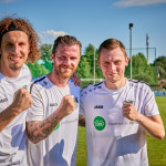 Spielfreude und Power: Die VfL-Spieler Jakub Uhlir (li.), Philipp Kötzsch (Mi.) und Sebastian Scholz (re.). Foto: Marko Förster