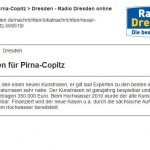 So berichtete Radio Dresden 103.5 vom VfL-Kunstrasen.
