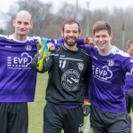 Jubeln über ihre Tore: Die VfL-Spieler Jan Benes (l.), Christoph Hartmann (M.) und Marcel Kleber. Foto: Marko Förster