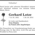 Der VfL Pirna-Copitz trauert um Gerhard Lotze.
